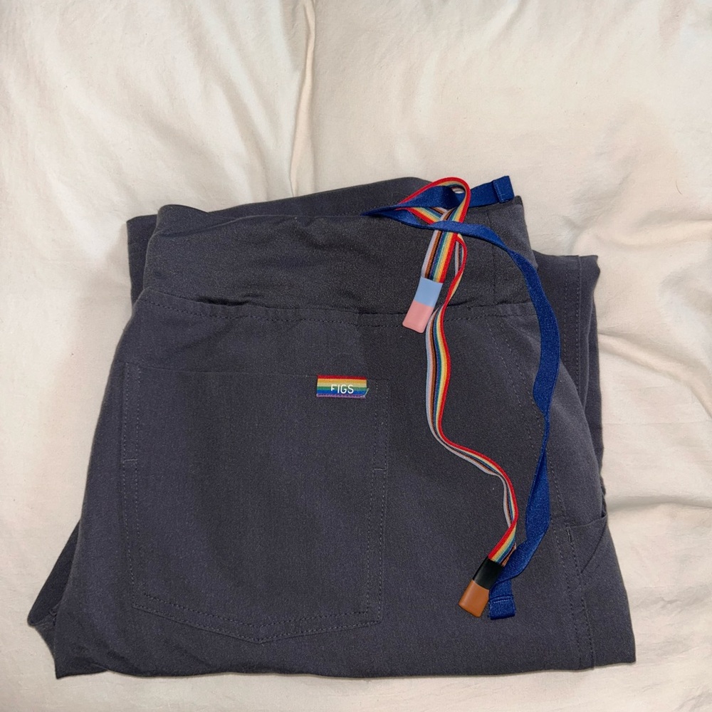 Figs Dark Gray Pride Straight Leg Pants